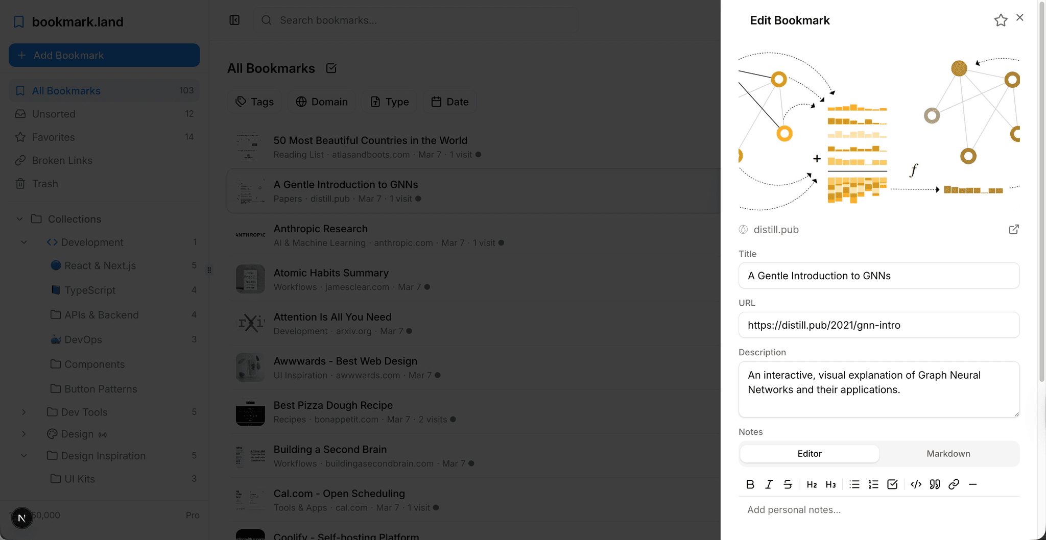 Edit bookmark dialog showing all fields